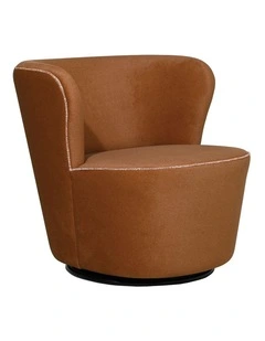 Coco Swivel Chair - Toba Mohair Orange