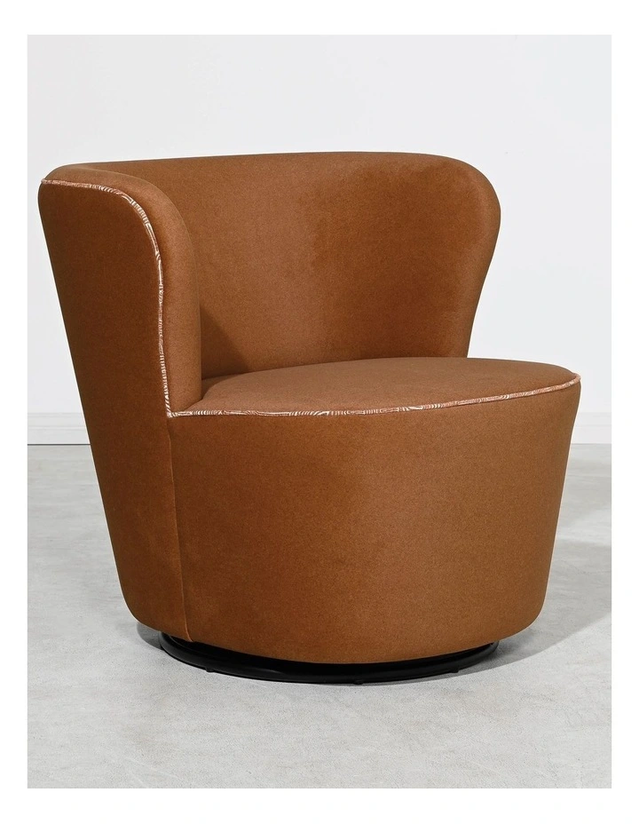 Coco Swivel Chair - Toba Mohair Orange image 2