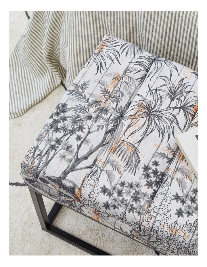 Ottoman in Botanical Grey image 2