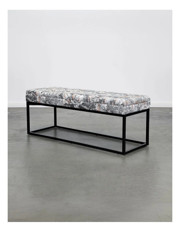 Ottoman in Botanical Grey image 3