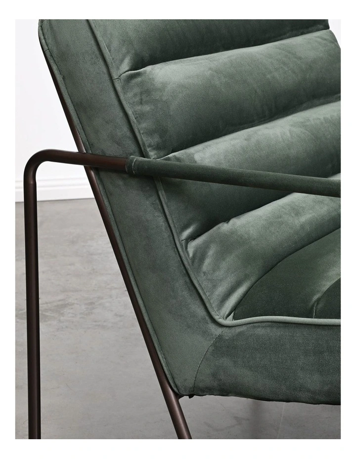 Darcy & Duke Cubica Armchair - Olive Velvet - Black Legs image 2