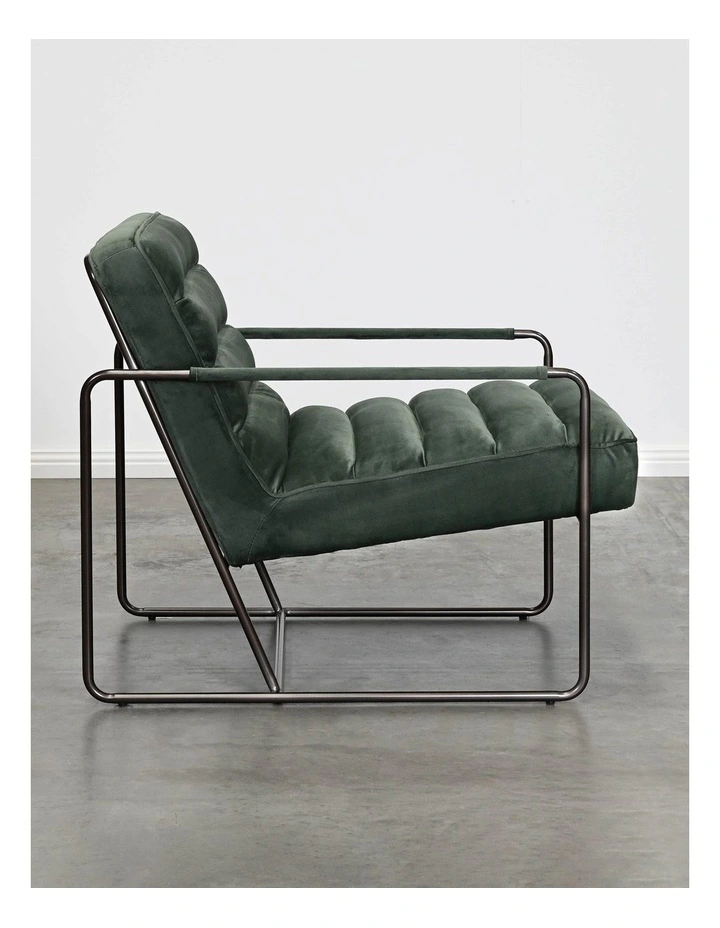 Darcy & Duke Cubica Armchair - Olive Velvet - Black Legs image 5