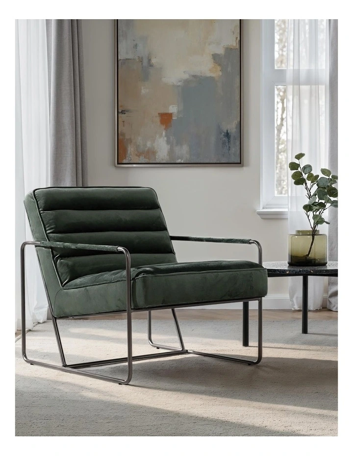 Darcy & Duke Cubica Armchair - Olive Velvet - Black Legs image 6
