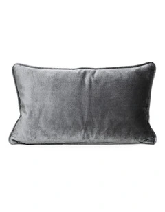 Keswick - Grey - Velvet Cushion - 30 X 50 - Self Pipe