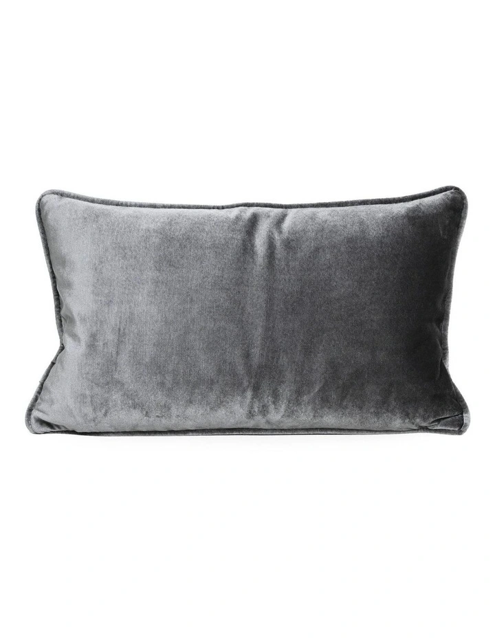Keswick - Grey - Velvet Cushion - 30 X 50 - Self Pipe image 1