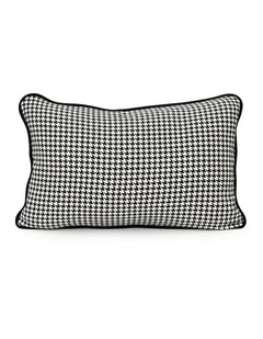 Coco Piped - Houndstooth - Fabric Cushion - 35 X 55 - Black Pipe