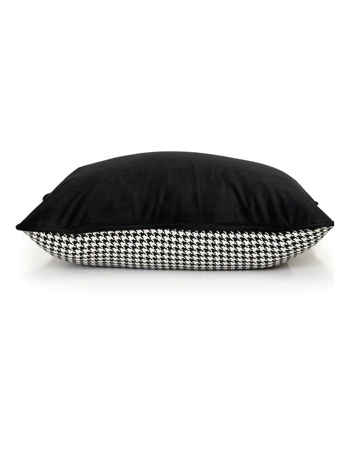 Coco Piped - Houndstooth - Fabric Cushion - 35 X 55 - Black Pipe image 3
