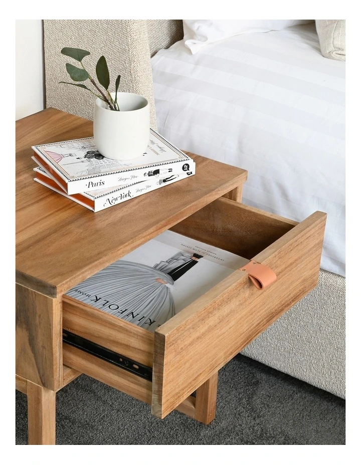 Noma Bedside Table with Drawer - Acacia Natural image 7