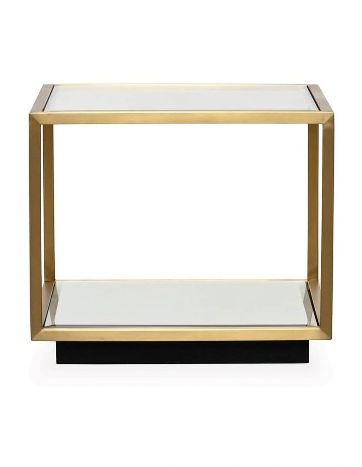Tallis Side/Coffee Table - Brushed Gold Stainless Steel Frame, Clear Glass Top - Taller image 1