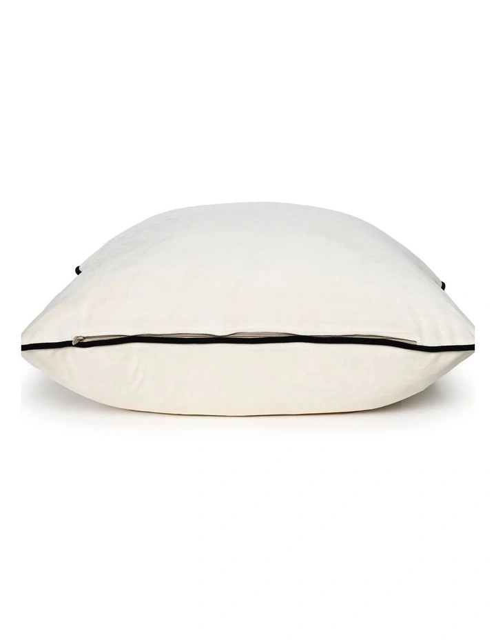 Ivory Velvet Cushions - Black Trim (Feather Fill) image 2