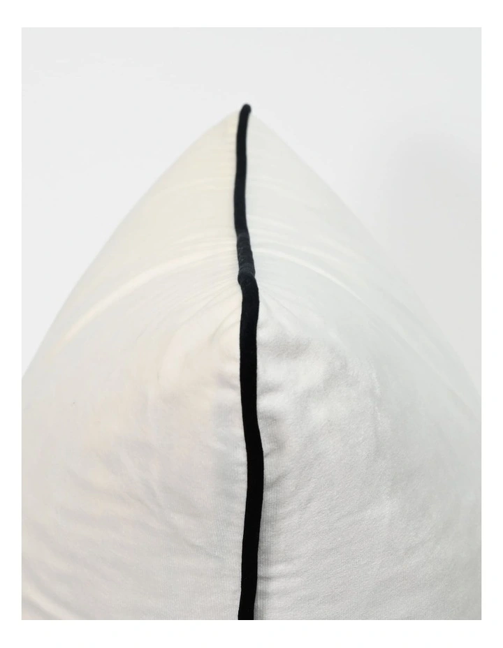 Ivory Velvet Cushions - Black Trim (Feather Fill) image 3