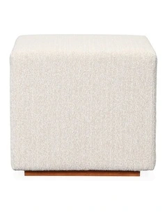Darcy & Duke Milton Ottoman - Oatmeal - Wooden Base