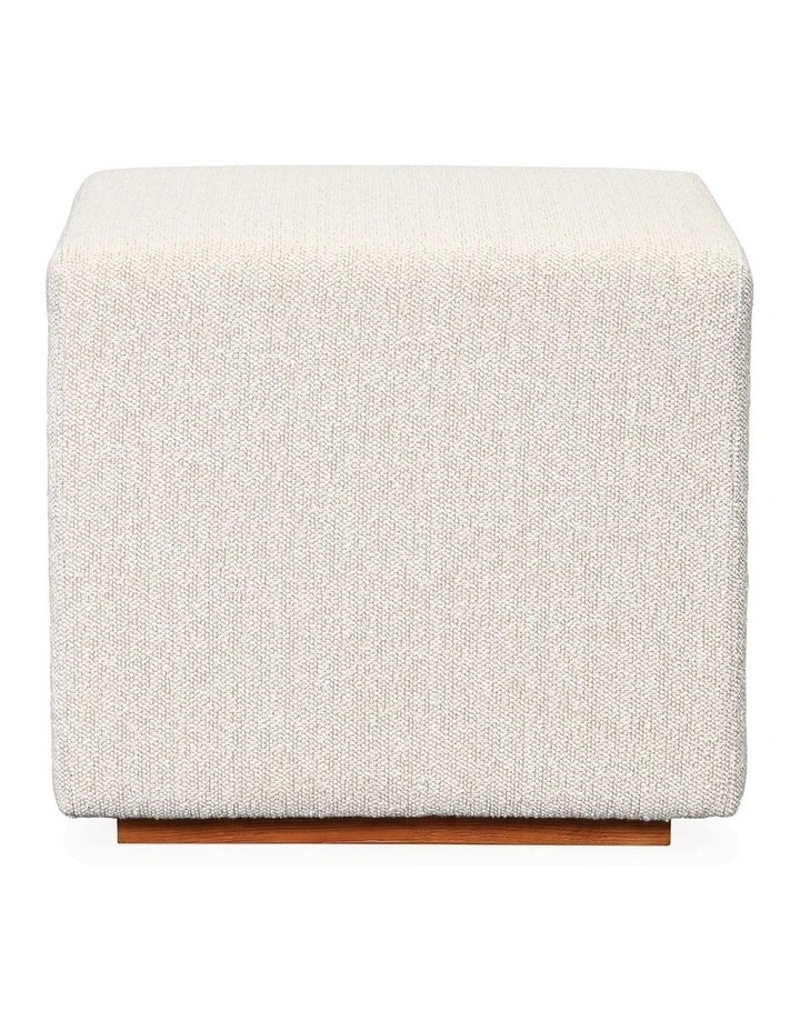 Darcy & Duke Milton Ottoman - Oatmeal - Wooden Base image 1
