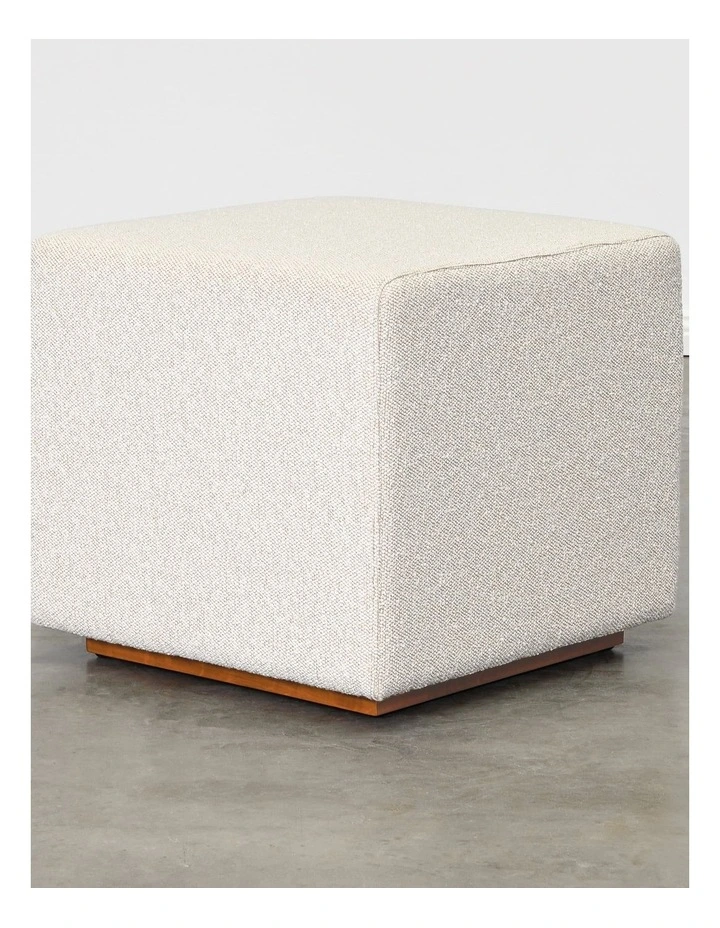 Darcy & Duke Milton Ottoman - Oatmeal - Wooden Base image 5