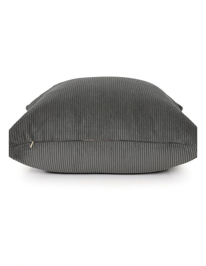 Cord Cushion - Grey - 57 X 57 - Feather Fill image 2