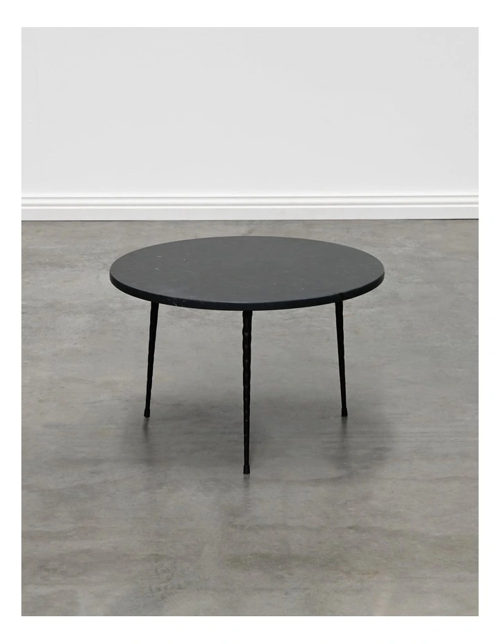 Alba - Side Table Medium - Black Marble Black Base image 2