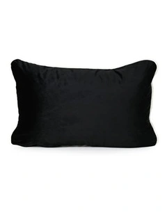 Coco Piped - Black - Velvet Cushion - 35 X 55 - White Pipe