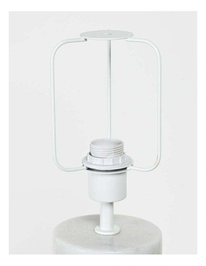 Lumiere Table Lamp - White Marble Base, White Metal Shade image 6