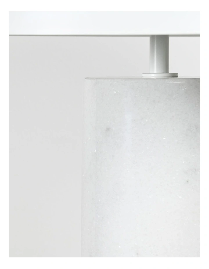 Lumiere Table Lamp - White Marble Base, White Metal Shade image 7