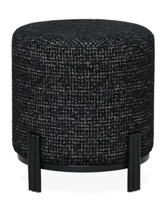 Darcy & Duke Luca Ottoman - Dark Sable Boucle - Black Metal Base - Small
