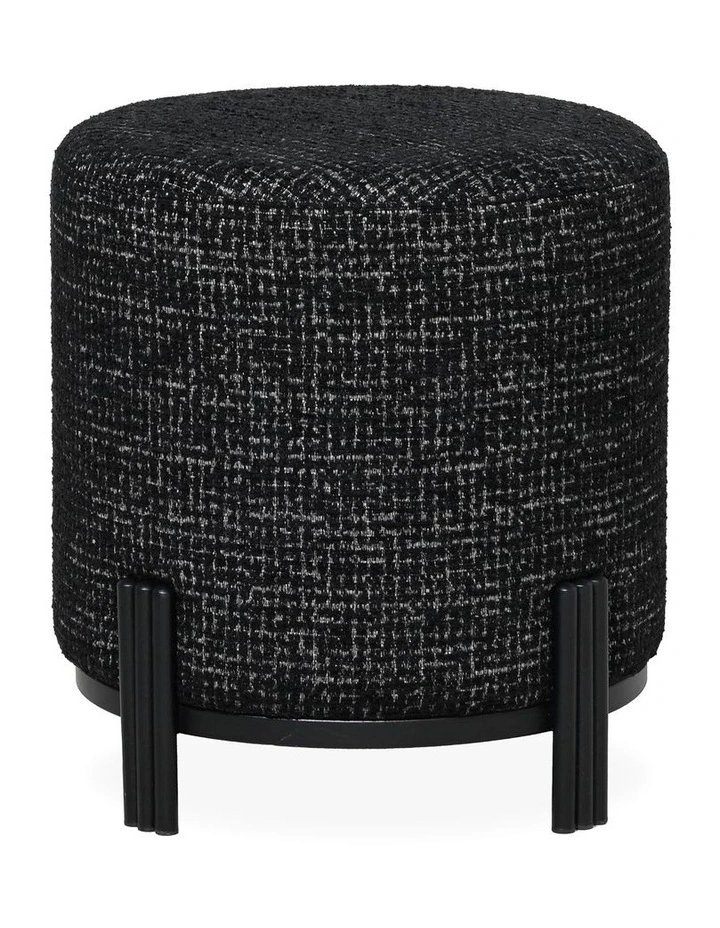 Darcy & Duke Luca Ottoman - Dark Sable Boucle - Black Metal Base - Small image 1