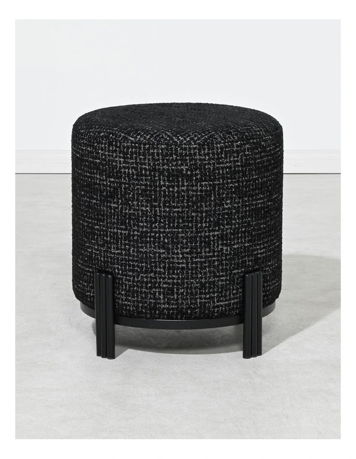 Darcy & Duke Luca Ottoman - Dark Sable Boucle - Black Metal Base - Small image 2