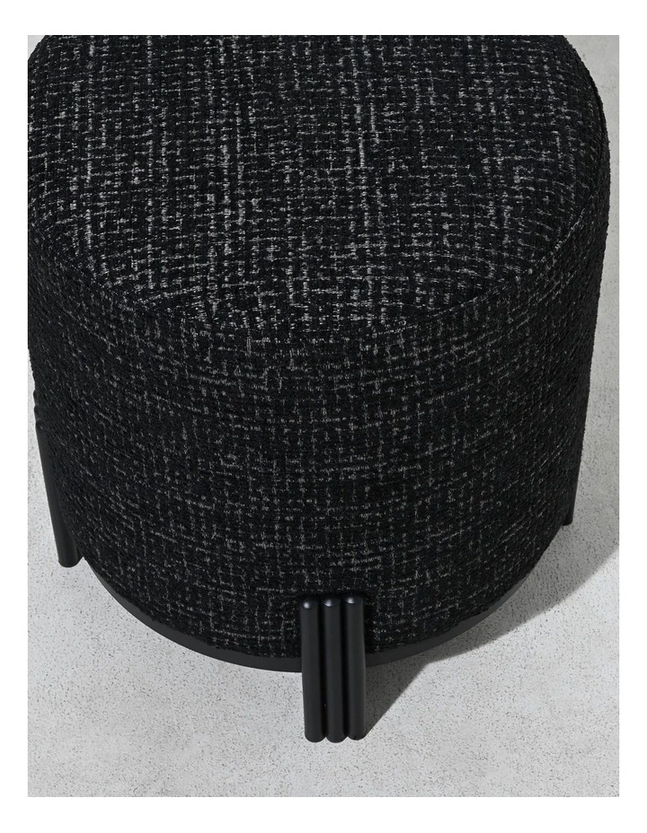 Darcy & Duke Luca Ottoman - Dark Sable Boucle - Black Metal Base - Small image 4