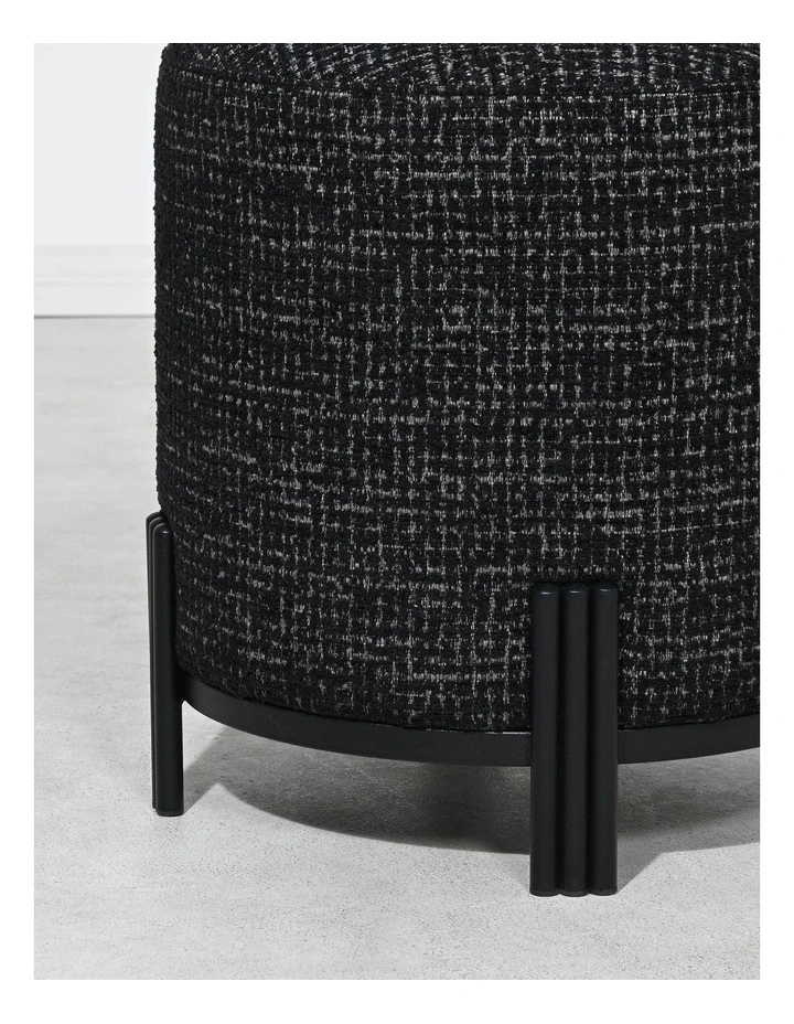 Darcy & Duke Luca Ottoman - Dark Sable Boucle - Black Metal Base - Small image 5