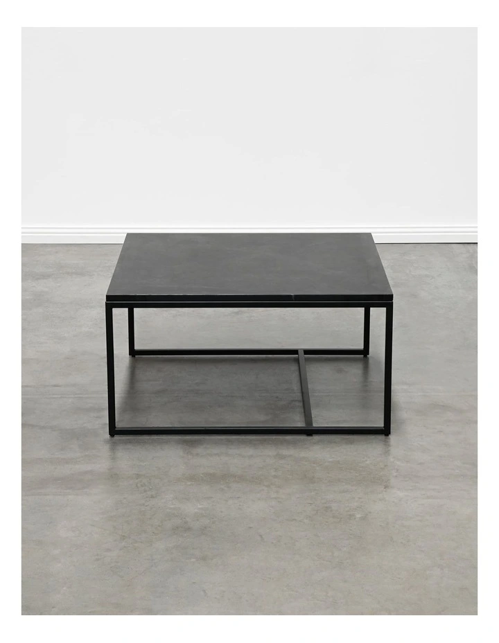 Reno - Coffee Table Medium - Black Marble Black Base image 2