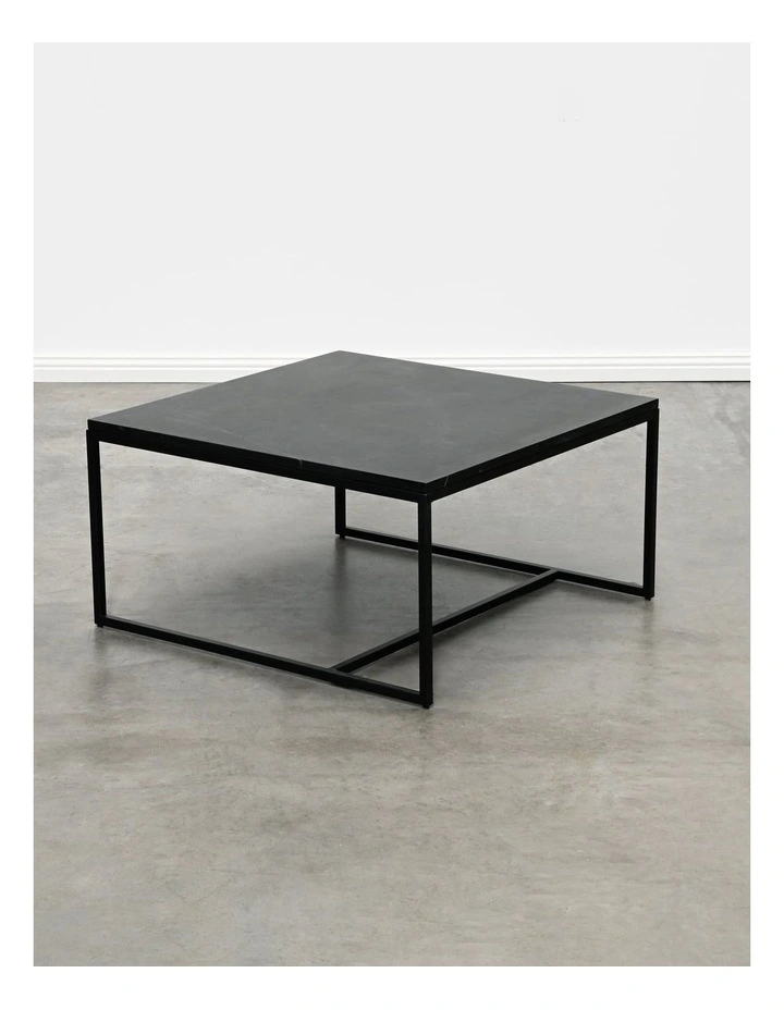 Reno - Coffee Table Medium - Black Marble Black Base image 4