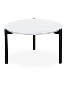 Milan - Coffee Table Medium - White Marble Black Base