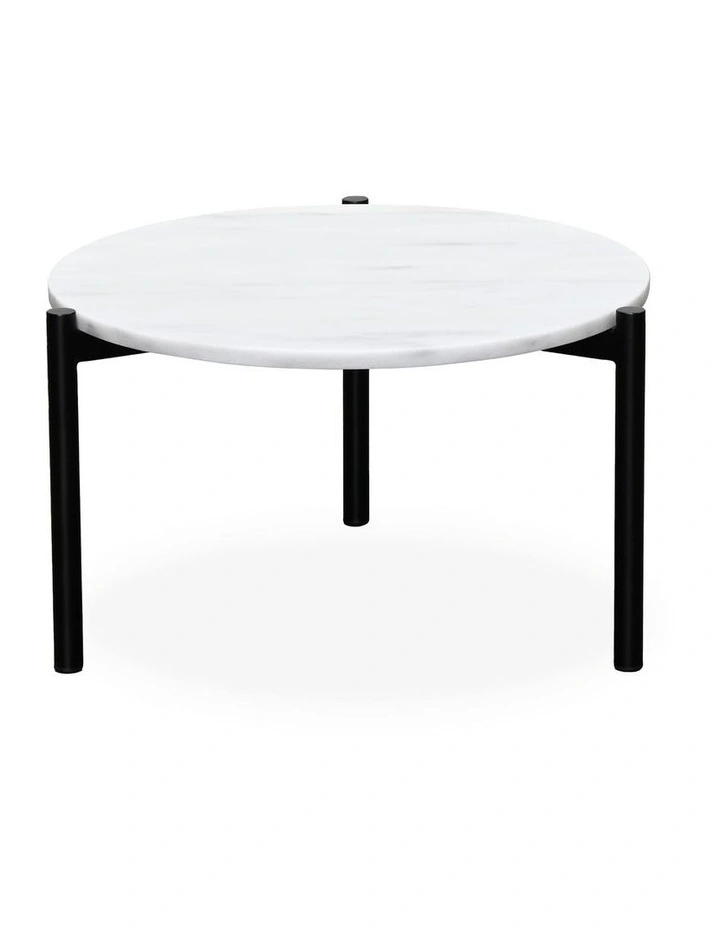 Milan - Coffee Table Medium - White Marble Black Base image 1