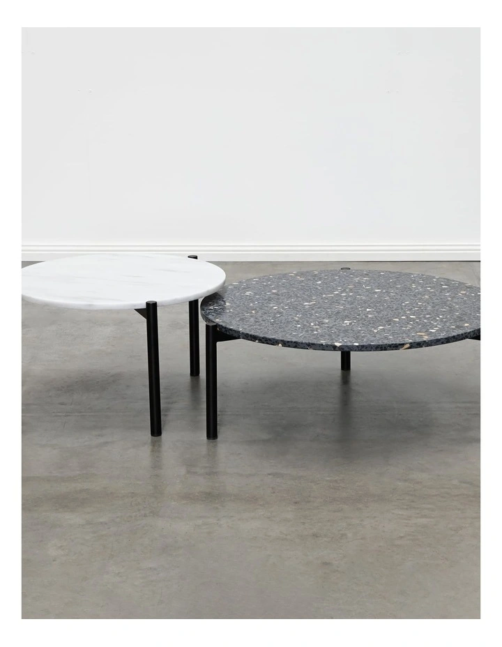 Milan - Coffee Table Medium - White Marble Black Base image 5