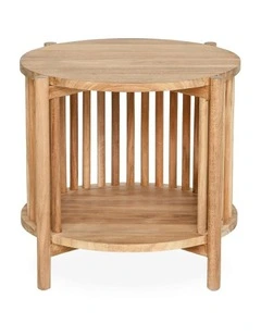 Seabrook Round Bedside Table - Natural Acacia