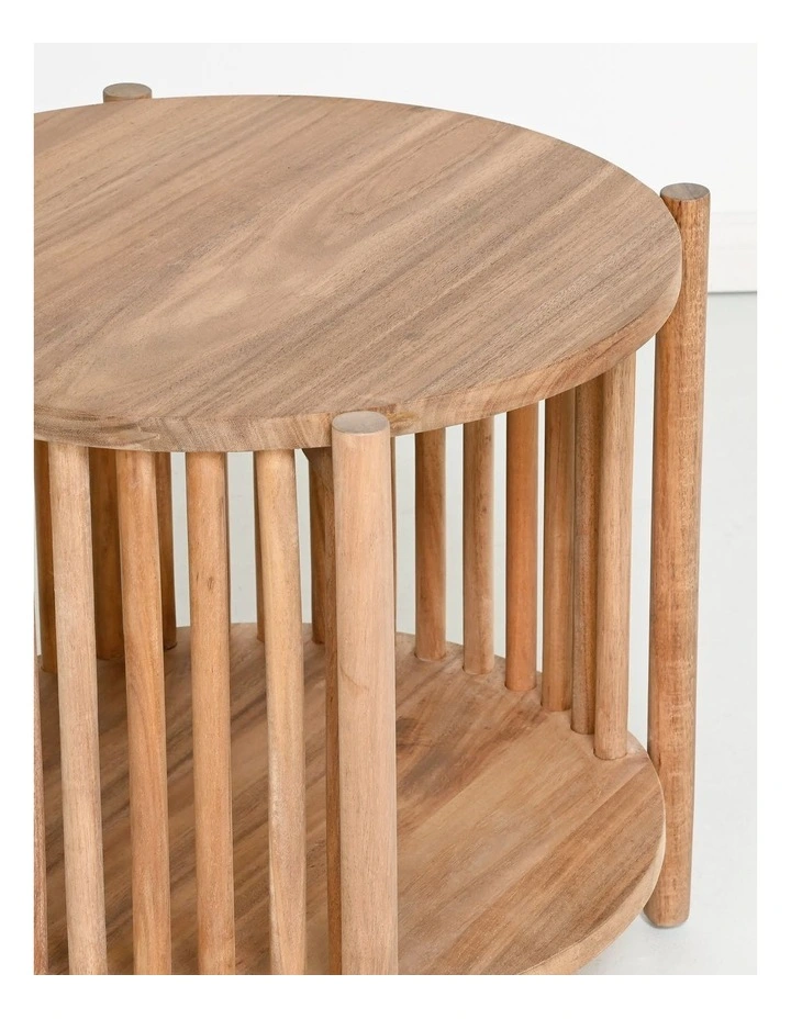 Seabrook Round Bedside Table - Natural Acacia image 4