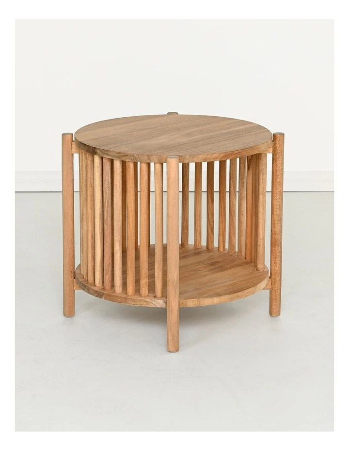 Seabrook Round Bedside Table - Natural Acacia image 5