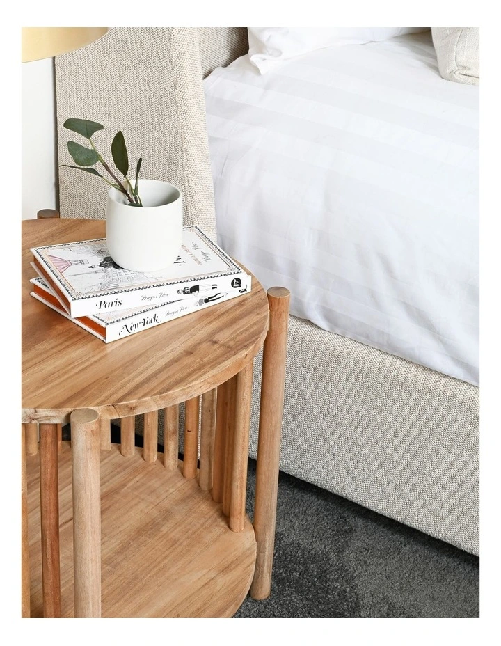 Seabrook Round Bedside Table - Natural Acacia image 6