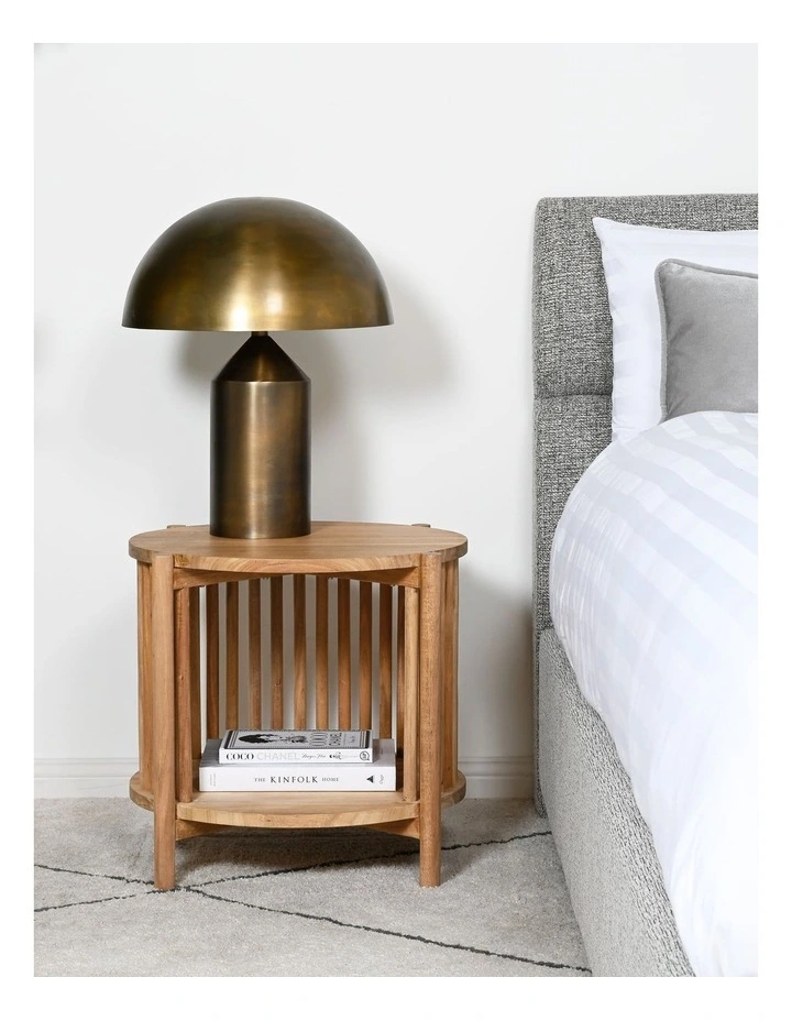 Seabrook Round Bedside Table - Natural Acacia image 7