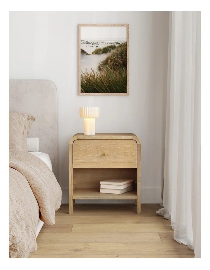 Riley 1 Drawer Bedside Table In Natural Ash image 2