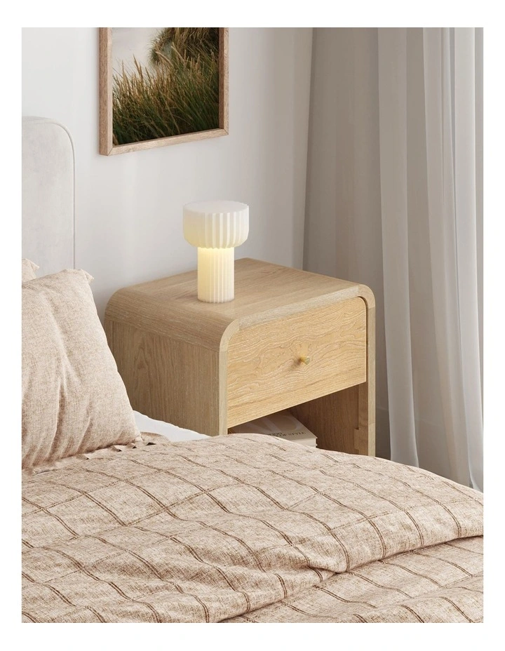 Riley 1 Drawer Bedside Table In Natural Ash image 3