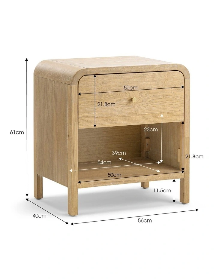 Riley 1 Drawer Bedside Table In Natural Ash image 6