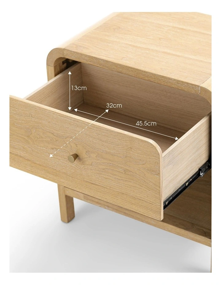 Riley 1 Drawer Bedside Table In Natural Ash image 7
