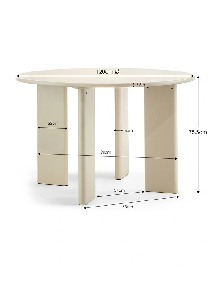 Omni Round Dining Table 120cm In Ecru Putty image 7
