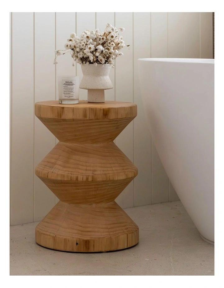 Navi Zig Zag Stump Stool In Natural image 2