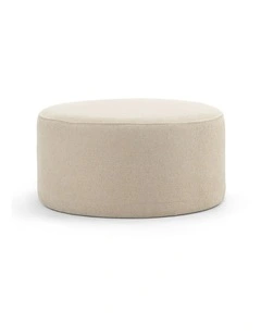 Halle Medium Round Ottoman In Sand Beige