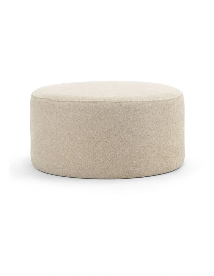 Halle Medium Round Ottoman In Sand Beige image 1