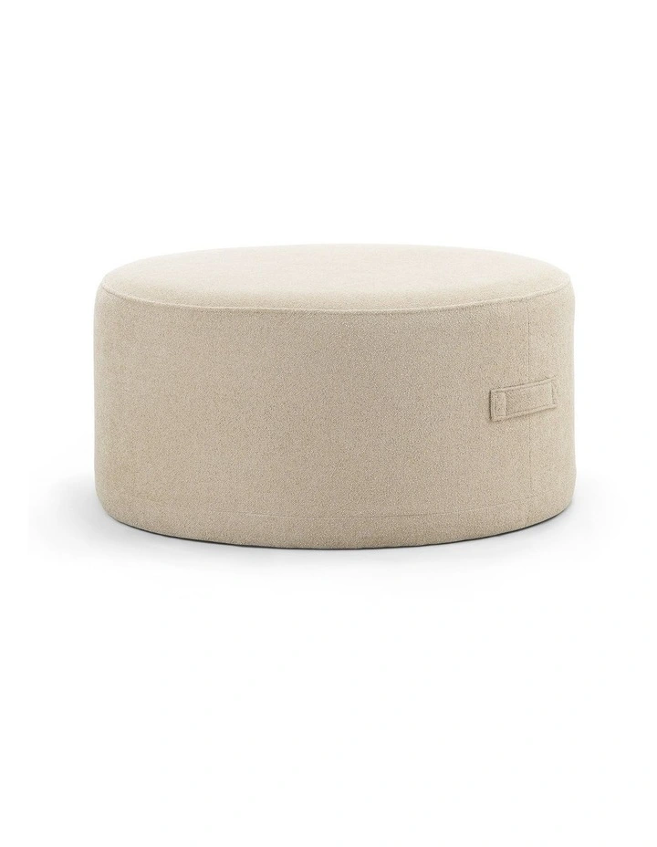 Halle Medium Round Ottoman In Sand Beige image 2