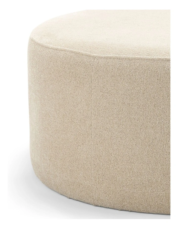 Halle Medium Round Ottoman In Sand Beige image 4
