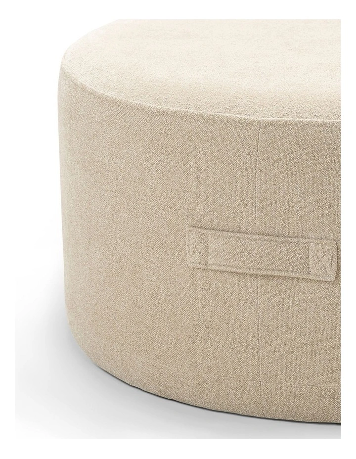 Halle Medium Round Ottoman In Sand Beige image 5