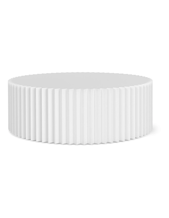 Kaei Fluted Round Coffee Table In White image 1
